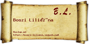Boszi Liliána névjegykártya
